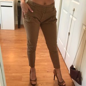 Zara basic, tailored khaki cigarette pants size xs